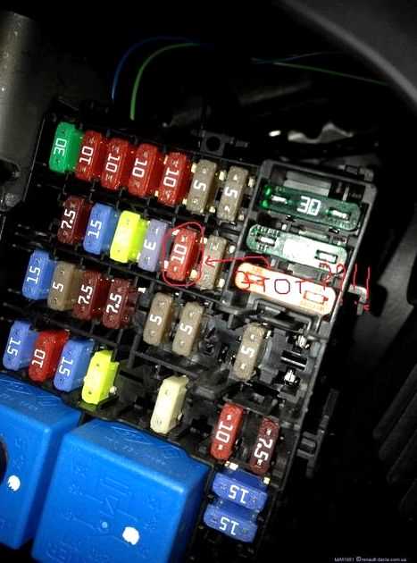 Схема блока предохранителей